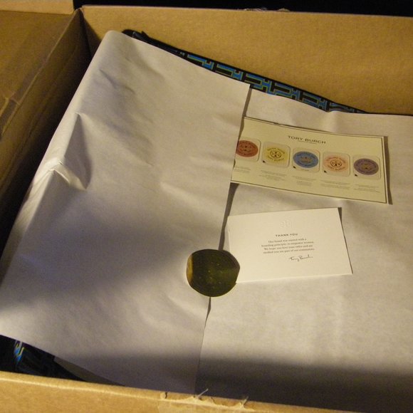 Tory Burch Ella Printed Tote Bag Large Brown Floral Daisy Border + TB Gift Bag - Picture 13 of 13